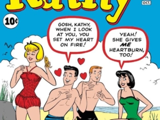 Kathy #13 cover; pencils and inks, Stan Goldberg; August 1961 Omnibus, Teen-Age Tornado, teenage, Liz
