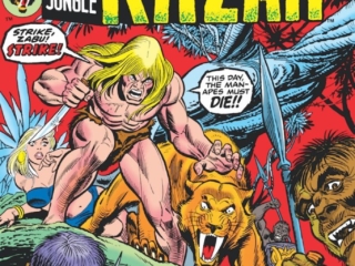 Ka-Zar #5 cover; pencils, Gil Kane; inks, Frank Giacoia; Zabu/Man-Apes