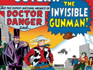 Kid Colt Outlaw #116 cover; pencils, Jack Kirby; inks, Sol Brodsky; See the Supernatural menace of Doctor Danger and the Invisible Gunman