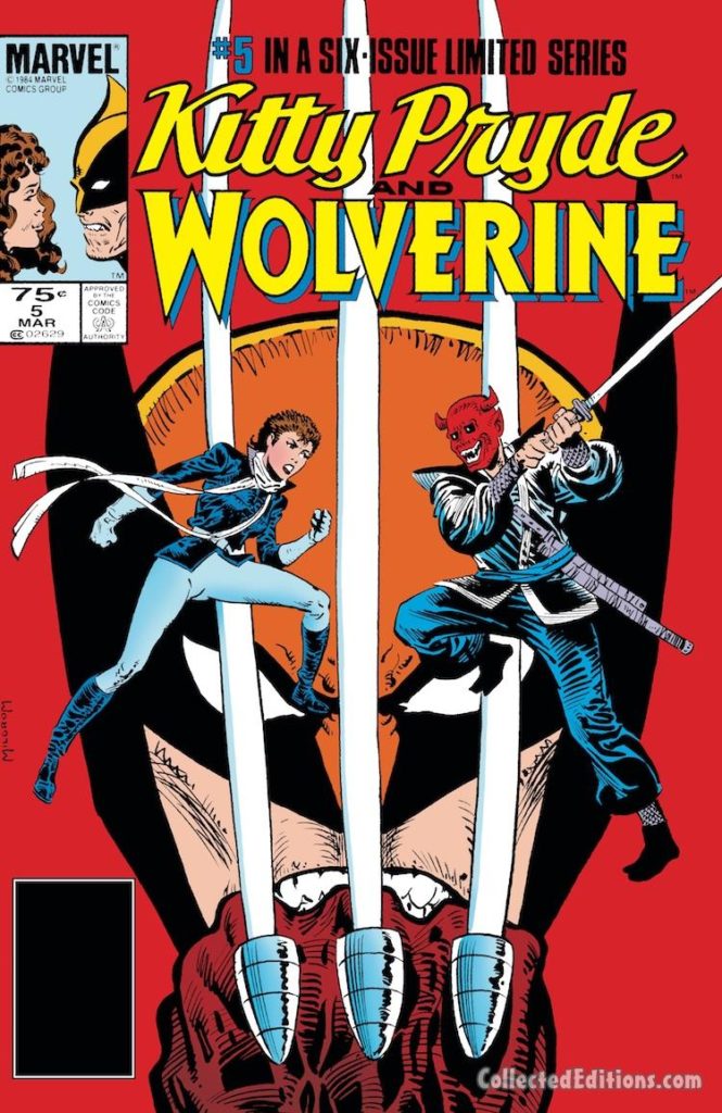Kitty Pryde and Wolverine #5 cover; pencils and inks, Al Milgrom, Japan