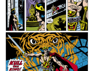 Kull the Conqueror #1, pg. 20; pencils, Ross Andru; inks, Wally Wood; Tiger God, Tiger Totem, first issue, King Kull