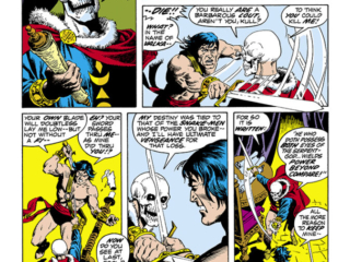 Kull the Conqueror #3, pg. 11; pencils, Marie Severin; inks, John Severin; Thulsa Doom, skull face, King Kull