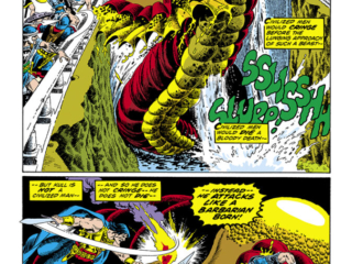 Kull the Conqueror #6, pg. 17; pencils, Marie Severin; inks, John Severin; King Kull, the lurker beneath the earth, Atlantis