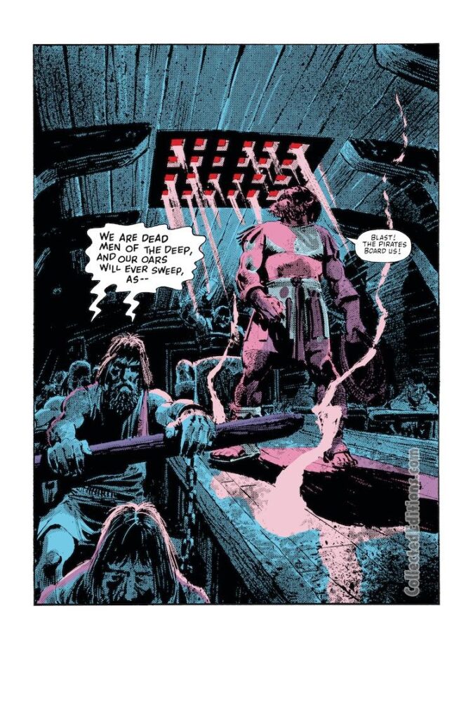Kull the Conqueror (1983) #3, pg. 1; pencils, John Buscema; inks, Klaus Janson; King Kull, Robert E. Howard; splash page, Dead Men of the Deep, Alan Zelenetz