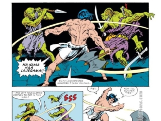 Kull the Conqueror (1983) #10, pg. 18; pencils, John Buscema; inks, Mel Candido; King Kull, Robert E. Howard; Serpent Men, battle axe