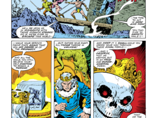 Kull the Destroyer #28, pg. 5; pencils and inks, Ernie Chan; King Kull; Thulsa Doom; Gasshga, Laralei, Ridondo, Ardyon