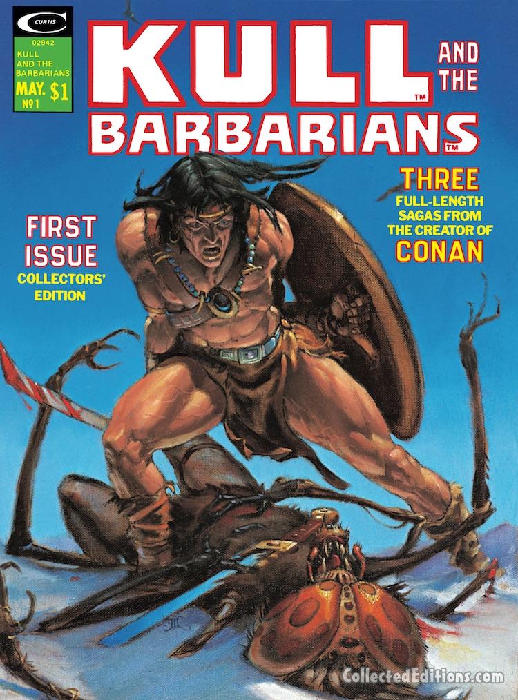 Kull and the Barbarians #1 cover; painted art by Mike Whelan; First Issue, black-and-white magazine, Kull the Savage, King