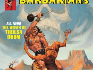 Kull and the Barbarians #2 cover; painted art by Mike Whelan; Red Sonja, Solomon Kane, The Wrath of Thulsa Doom, Robert E. Howard, Conan, black-and-white magazine, Kull the Savage, King