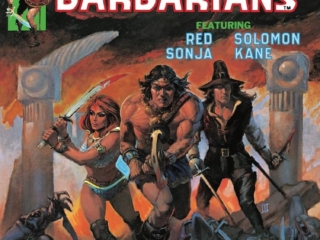 Kull and the Barbarians #3 cover; painted art by Mike Whelan; Red Sonja, Solomon Kane, The Wrath of Thulsa Doom, Robert E. Howard, Conan, black-and-white magazine, Kull the Savage, King