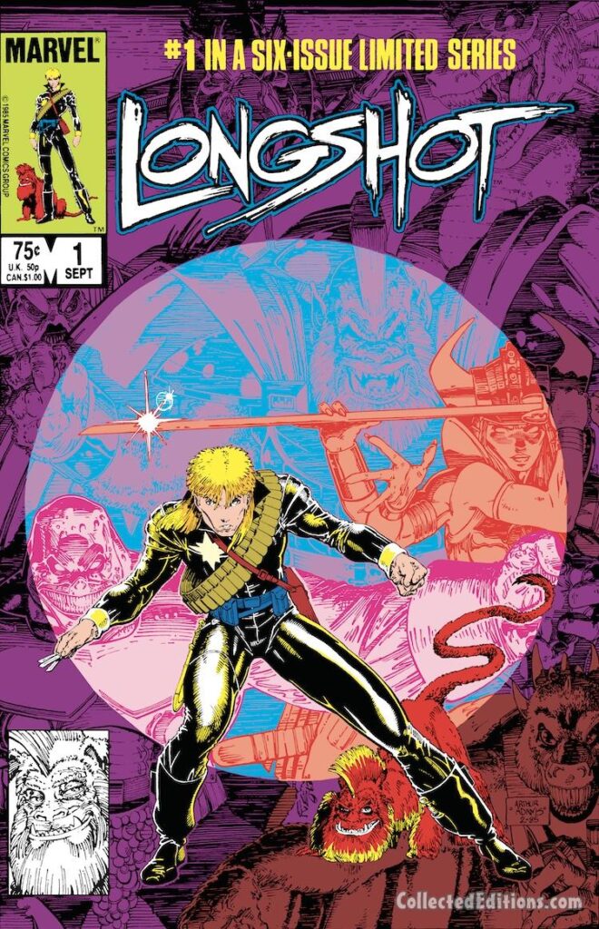 Longshot #1 cover; pencils and inks, Arthur Adams, Spiral, Mojo, first appearance,