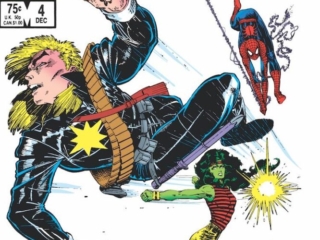 Longshot #4 cover; pencils and inks, Arthur Adams; She-Hulk