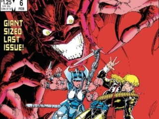 Longshot #6 cover; pencils and inks, Arthur Adams; Mojo, Spiral, Giant-Sized Last Issue