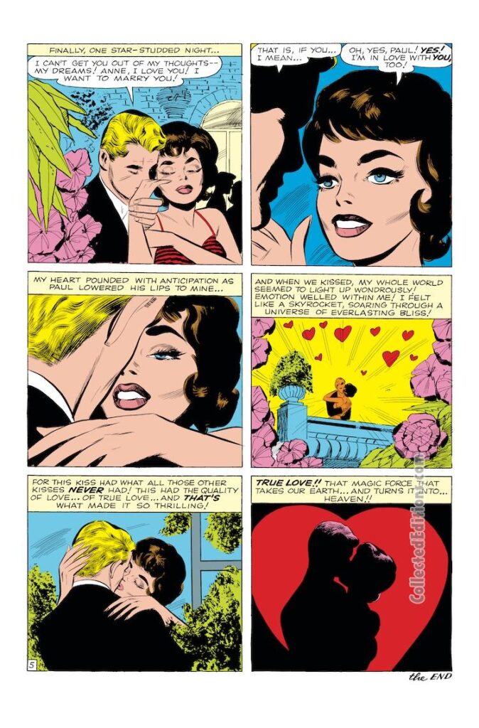 Love Romances #101. “His Lips on Mine!”, pg. 5; pencils, Jack Kirby; inks, Vince Colletta; Anne, Paul