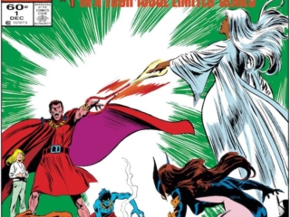 Magik #1 cover; pencils, John Buscema; inks, Tom Palmer; Illyana/Belasco/Storm