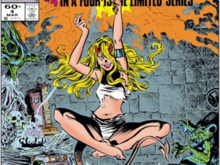 Magik #4 cover; pencils, Bret Blevins; inks, Tom Palmer; Illyana