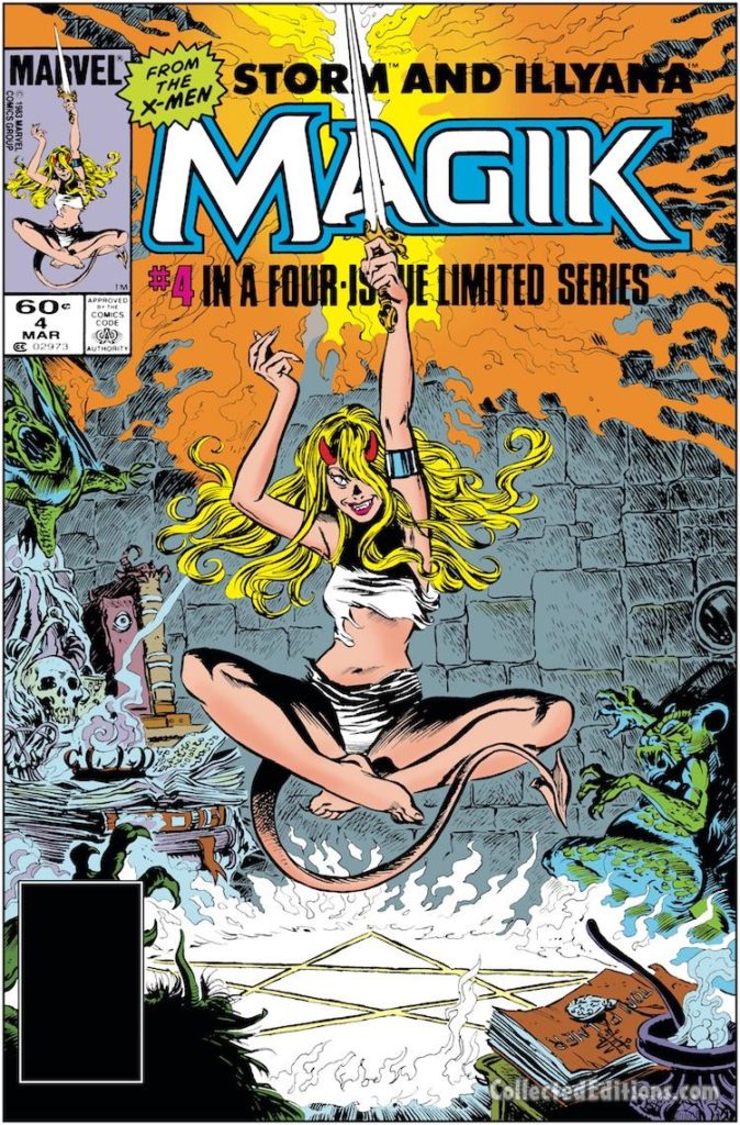 Magik #4 cover; pencils, Bret Blevins; inks, Tom Palmer; Illyana