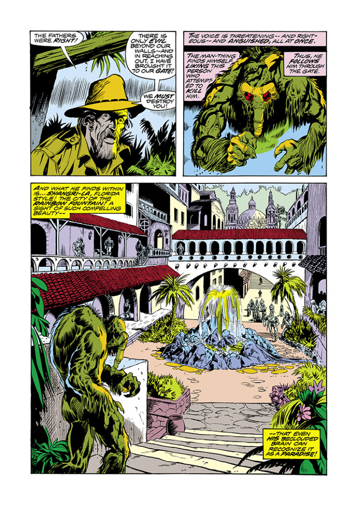 Man-Thing (1974) #7, pg. 14; pencils and inks, Mike Ploog; Rainbow fountain