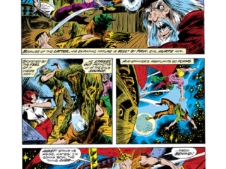 Man-Thing (1974) #13, pg. 15; layouts, John Buscema; pencils and inks, Tom Sutton, Captain Fate, Maura Spinner