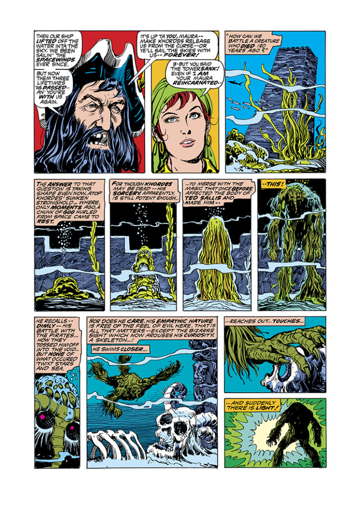 Man-Thing (1974) #14, pg. 10; pencils and inks, Alfredo Alcala; Captain Fate, Maura Spinner