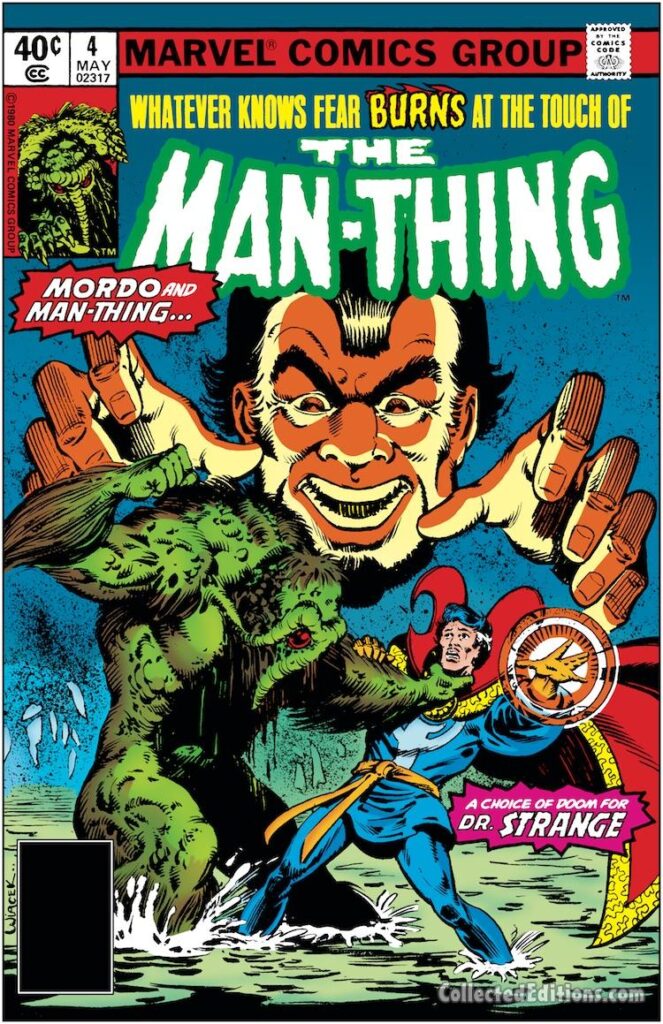 Man-Thing #4 cover; pencils and inks, Bob Wiacek; Doctor Strange, Dr. Stephen Strange, Baron Mordo