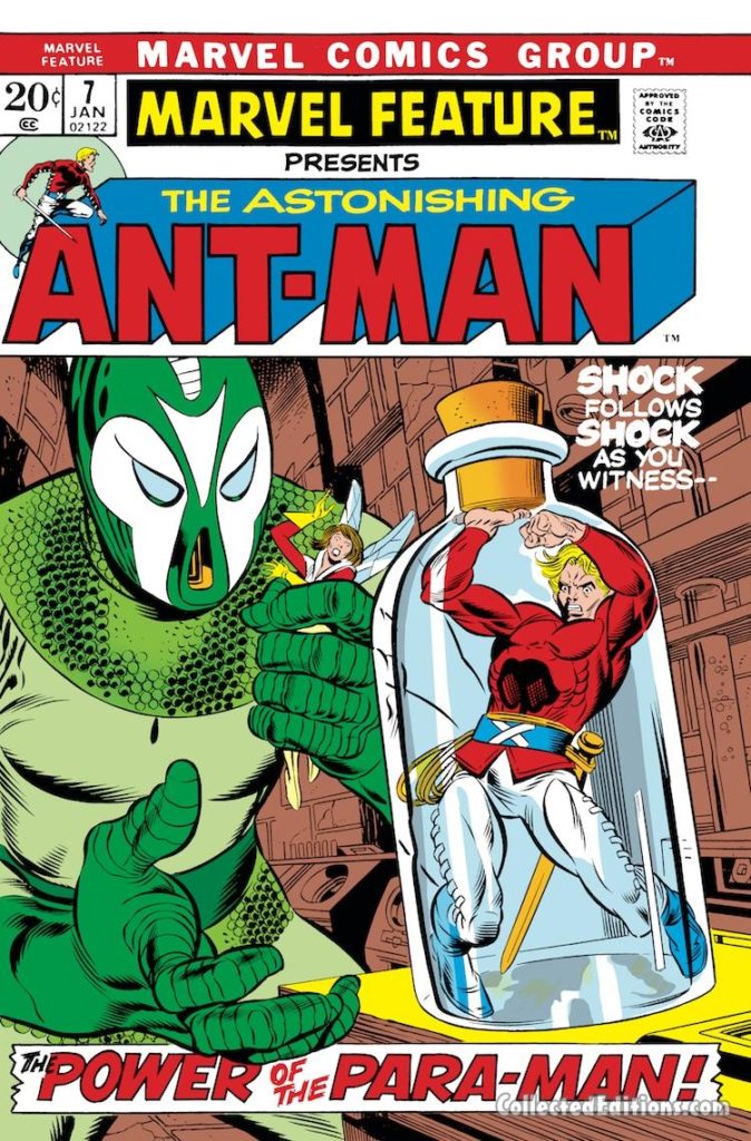 Marvel Feature #7 cover; pencils, Gil Kane; inks, Joe Sinnott; Astonishing Ant-Man/Para-Man/Hank Pym/Wasp