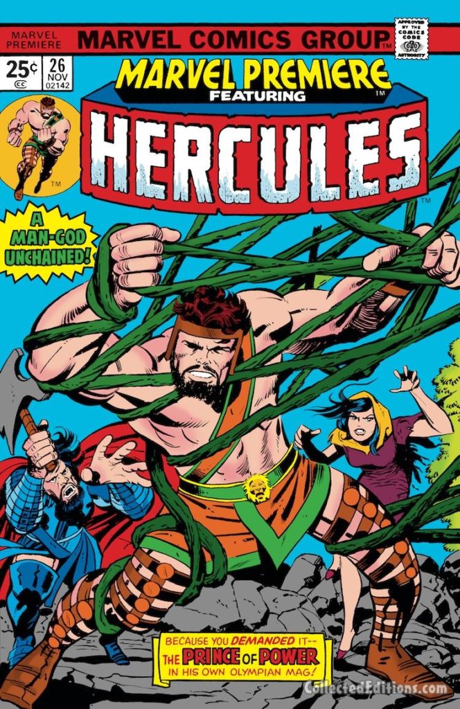 Marvel Premiere #26 cover; pencils, Jack Kirby; Hercules