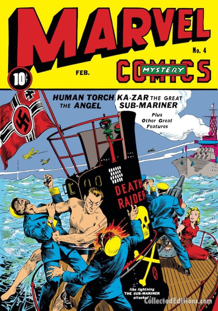 Marvel Mystery Comics #4 cover; pencils and inks, Alex Schomburg; Sub-Mariner/Namor