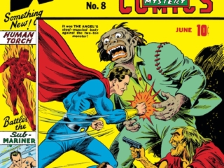 Marvel Mystery Comics #8 cover; pencils and inks, Alex Schomburg; The Angel