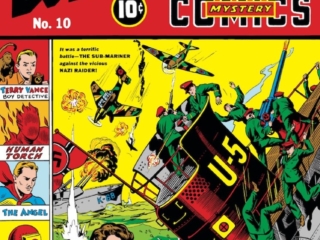 Marvel Mystery Comics #10 cover; pencils and inks, Alex Schomburg; Sub-Mariner/Namor