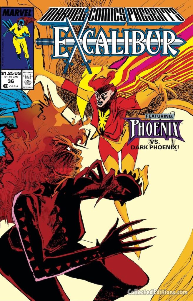 Marvel Comics Presents #36 cover; pencils and inks, Bill Sienkiewicz; Black Panther Masterworks, Phoenix vs. Dark Phoenix, Rachel Summers