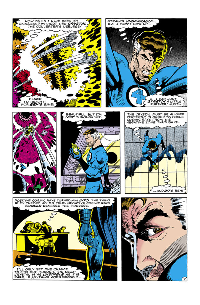 Marvel Fanfare #2. Mister Fantastic in “Annihilation”, pg. 9; pencils, Trevor Von Eeden; inks, Armando Gil; Baxter Building