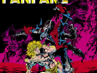 Marvel Fanfare #2 cover; pencils and inks, Michael Golden; Ka-Zar, Shanna the She-Devil, Spider-Man