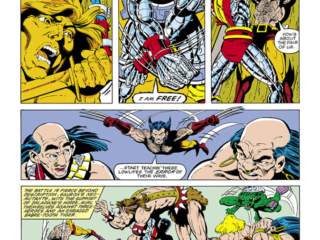 Marvel Fanfare #4. Angel, Ka-Zar and the X-Men in &ldquo;Lost Souls!&rdquo;, pg. 14; pencils, Paul Smith; inks, Terry Austin; Colossus, Storm, Ka-Zar, Wolverine, Sauron&rsquo;s neo-mutants, Zaladane