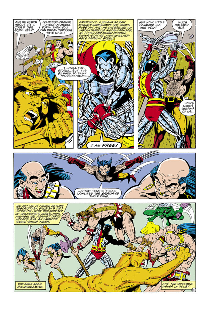 Marvel Fanfare #4. Angel, Ka-Zar and the X-Men in “Lost Souls!”, pg. 14; pencils, Paul Smith; inks, Terry Austin; Colossus, Storm, Ka-Zar, Wolverine, Sauron’s neo-mutants, Zaladane