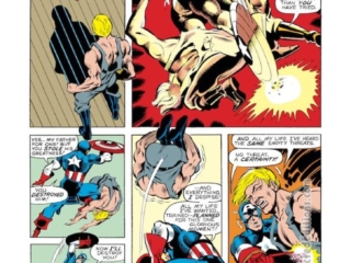 Marvel Fanfare #5. Captain America in &ldquo;Shall Freedom Endure&hellip;&rdquo;, pg. 13; pencils, Luke McDonnell; inks, John Beatty; writer, Roger McKenzie, Stryker Jr.