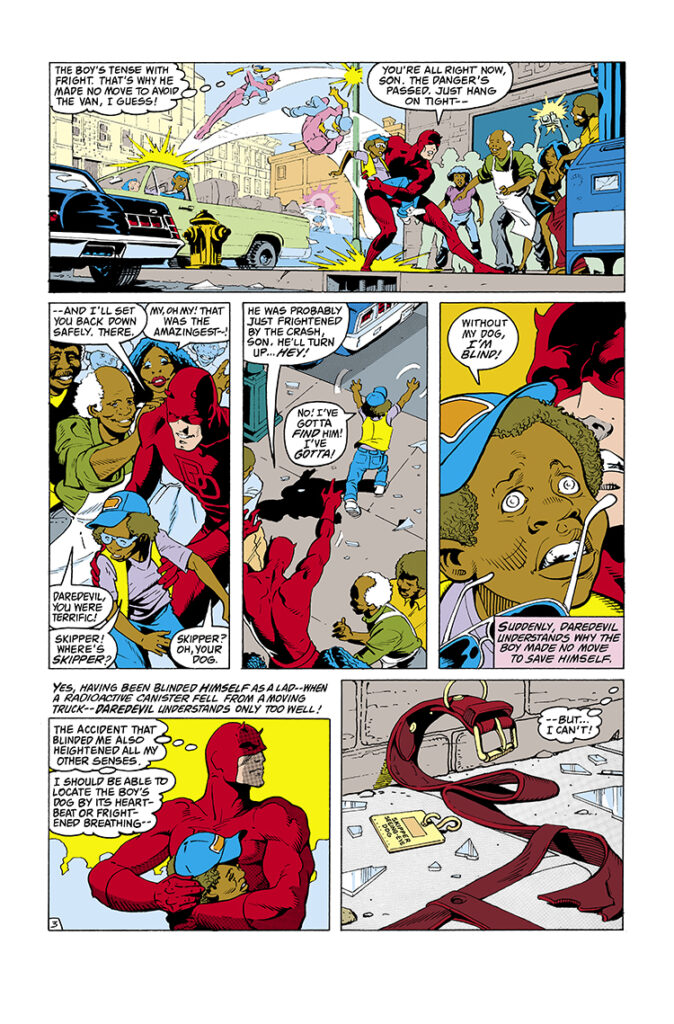 Marvel Fanfare #7. Daredevil in “Bless the Beasts &amp; Children…”, pg. 3; pencils and inks, George Freeman; Skipper