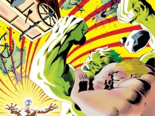 Marvel Fanfare #7, cover; pencils, Joe Barney; inks, George Freeman; Hulk, Blob, Unus, Daredevil in &ldquo;Bless the Beasts and the Children&rdquo;