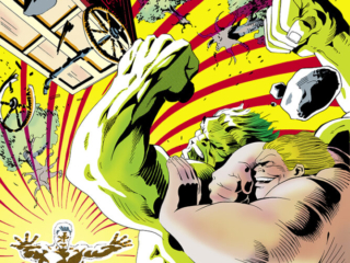 Marvel Fanfare #7 cover; pencils, Joe Barney; inks, George Freeman; Hulk, Blob, Unus