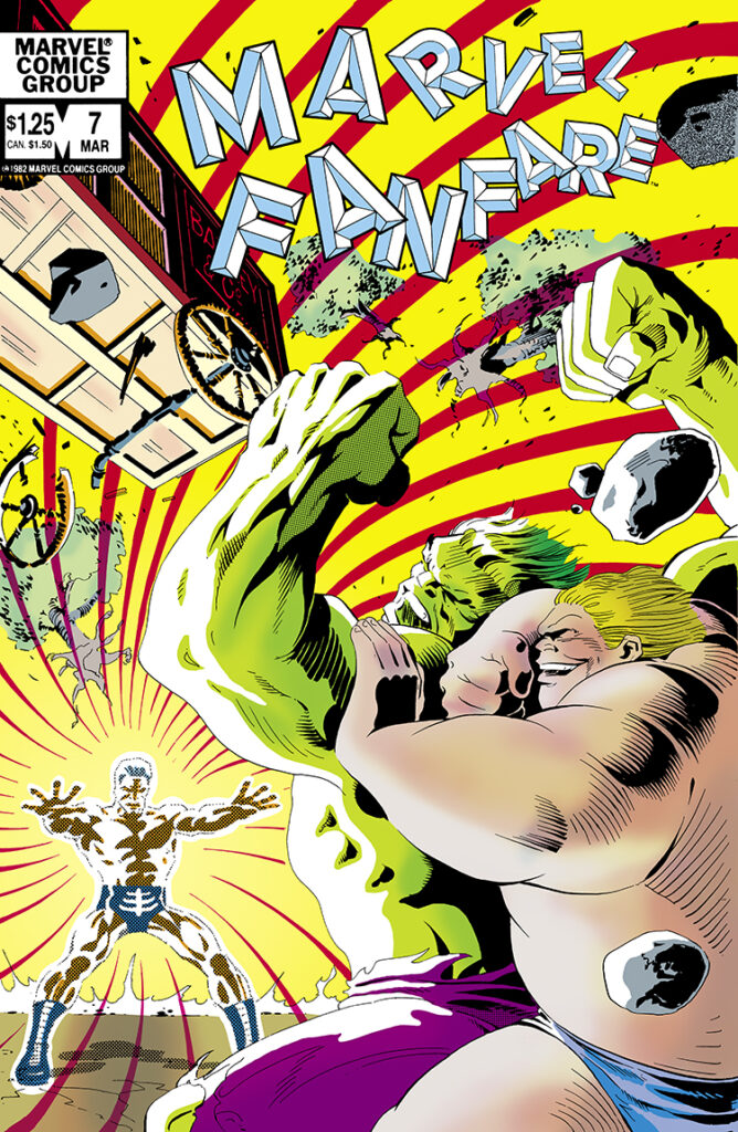 Marvel Fanfare #7 cover; pencils, Joe Barney; inks, George Freeman; Hulk, Blob, Unus