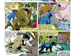 Marvel Fanfare #9. The Jungle Book: &ldquo;Mowgli&rsquo;s Brothers&rdquo;, pg. 1; pencils, Gil Kane; inks, P. Craig Russell; Mowgli, Raksha, Bagheera, Baloo
