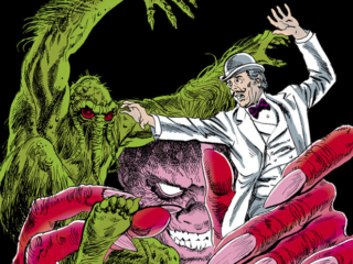 Marvel Fanfare #9 cover; pencils, Joe Brozowski; inks, Gray Morrow, Man-Thing, B. L. Zeebub; Nicholas Eblis