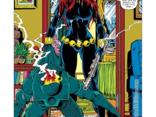 Marvel Fanfare #10, pg. 5; pencils, George P&eacute;rez; inks, Brett Breeding; Black Widow solo story, S.H.I.E.L.D.