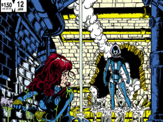 Marvel Fanfare #12 cover; pencils and inks, George P&eacute;rez; Black Widow, Natasha Romanoff, Iron Maiden, Melina Vostokoff