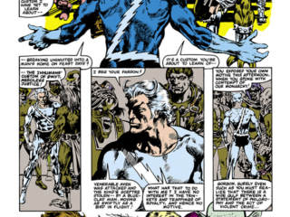 Marvel Fanfare #14. Quicksilver in &ldquo;Against Attilan&rdquo;, pg. 4; pencils and inks, Alan Weiss; Gorgon, Inhumans