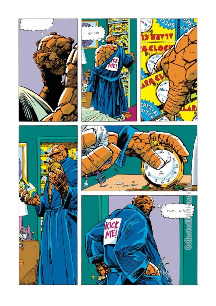 Marvel Fanfare #15. The Thing in “That Night…”, pg. 3; pencils and inks, Barry Windsor-Smith; Yancy Street Gang; pranks