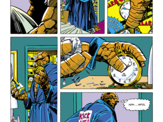 Marvel Fanfare #15. The Thing in &ldquo;that night&hellip;&rdquo;, pg. 3; pencils and inks, Barry Windsor-Smith; Ben Grimm, Yancy Street Gang, Kick Me