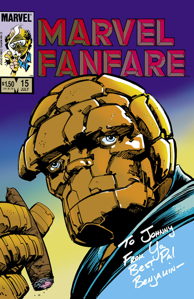 Marvel Fanfare #15 cover; pencils and inks, Barry Windsor-Smith; Thing, Ben Grimm