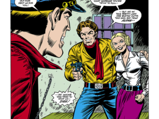 Marvel Fanfare #17. Sky-Wolf in &ldquo;Sky-Wolf!&rdquo;, pg. 1; pencils, Michael Golden; inks, Bob Downs; Matt Slade IV, Bremen, Germany, Sidney Levine, Skyler Wolf, Gretchyn Skul