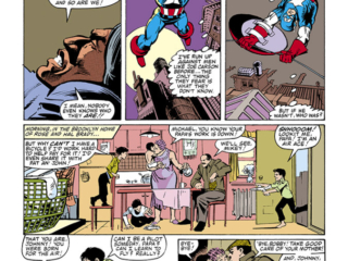 Marvel Fanfare #18. Captain America in &ldquo;Home Fires!&rdquo;, pg. 9; pencils, Frank Miller; inks, Joe Rubinstein; Joe Carson, Rose and Hal Brady