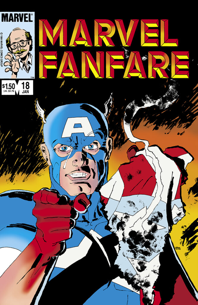 Marvel Fanfare #18 cover; pencils and inks, Frank Miller; Captain America, Steve Rogers